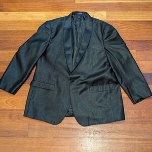 Statement Italy Men's Suit Black Shine 48L Top And 43L Pants